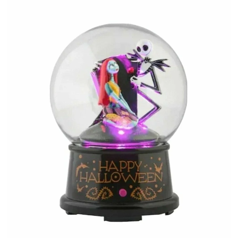 Disney Jack & Sally Halloween Town Musical Light-Up Globe New